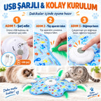 Hareketli Saklambaç Kedi Oyun Matı - USB Şarjlı - 3 Oyun Modu